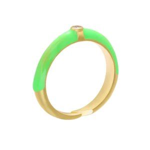 Summer Daze Adjustable Neon Green Stackable Ring